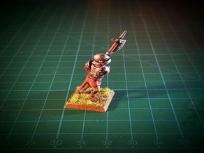 halberdier 28mm no supports games dnd halberd infantry knight support needed rpg sallet soldier supportless free tabletop warhammer 3d print model - Mito3D