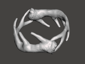 veado anel anéis os chifres de 3d print model - Mito3D