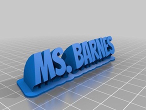 mon personnalisés balayage 2-nom de la ligne plaque texte bureau personnalisé 3d print model - Mito3D