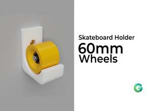 skateboard holder 60mm wheels sport & outdoors 3d print model - Mito3D