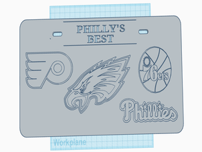 philly's best teams logo license plate 3d printing 3d print model - Mito3D