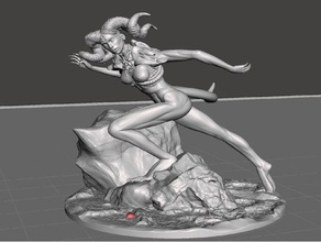demon running toys & games devil dnd dungeons dragons female miniature nude tabletop tiefling 3d print model - Mito3D