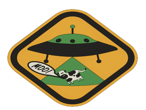 abdução alienígena sinais e logotipos rapto accuforce alien vaca a mmu multicolor multimaterial paleta sinal espaço ufo 3d print model - Mito3D