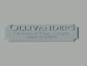 ollivanders plaque signs & logos 3d print model - Mito3D