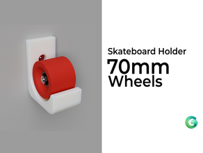 skateboard holder 70mm wheels sport & outdoors 3d print model - Mito3D