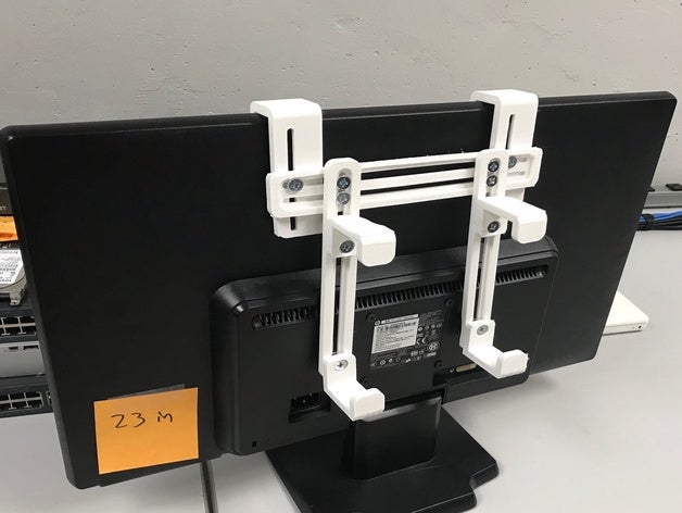 evrensel mini-pc monitör dirsek kanca bilgisayar mini pc montaj braketi 3D print model - Mito3D