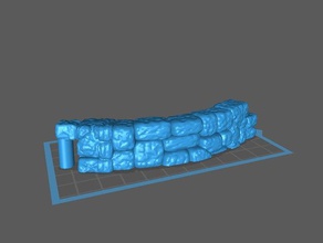 dungeonsticks pavées mur rond - remix bâtiments et structures 3d des systèmes modulaires devonjones donjons dragons donjon de tuiles 3d print model - Mito3D
