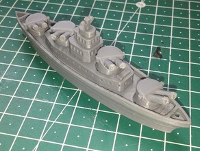 detailed battleship stronger rotating turrets vehicles battleships boat game games hobby model models move moving parts printinplace print place realistic rotate ship toy war 3d print model - Mito3D