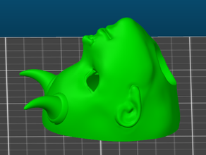 bjd bebek kafası boynuzları insanlar kafa şeytan baş 3d print model - Mito3D