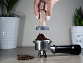 wood pla coffee espresso tamper kitchen & dining caffeine grinder machine hatchbox filament wooden 3d print model - Mito3D