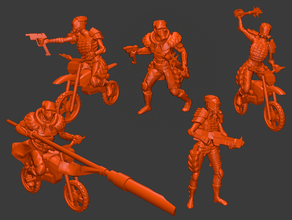 menthist - outlanders raider giochi biker caos cultista moto warhammer 3d print model - Mito3D