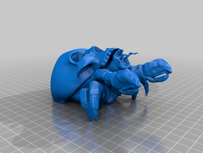 hermie sknail Krabbe die Krabben e3d hermes Einsiedlerkrebs hermitcrab menschlicher Schädel sketchup 3d print model - Mito3D