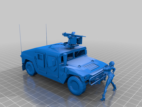 woman provoking armored car low poligon type vehicles female figure sexy vehicle 3d print model - Mito3D