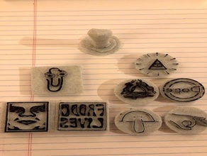 Briefmarken Kunst-tools andre Kreis-Spiel clippy frodo gotem illuminati kilroy die Kaninchen Stempel stamper 3d print model - Mito3D