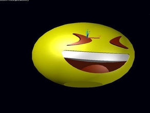 carinha sorridente boca aberta e os olhos fechados esculturas emoji emojis printable coisa coisas 3d print model - Mito3D