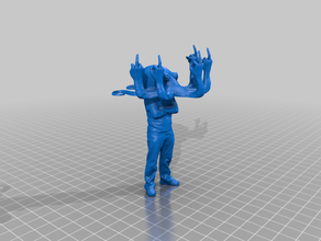 umana fucktopus sculture dito medio il polpo remix 3d print model - Mito3D