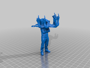 human fucktopus sculptures middle finger octopus remix 3d print model - Mito3D