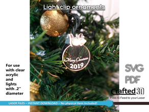 clear acrylic ornament light clips svg-pdf decor 3d print model - Mito3D