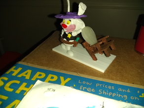 ricochet rabbit guitar pick holder sculptures bunny cartoon character chair cowboy keychain 3d print model - Mito3D
