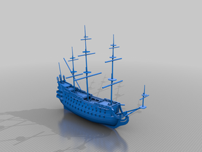 soleil royal 1 80 vehicles battleship cannon french sailboat sailing ship star wars 3d print model - Mito3D