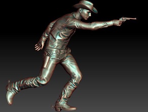 cowboy 3 persone figura la scultura da tavolo 3d print model - Mito3D