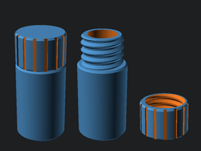 parametrische straightwall Flasche Container 18650 Fall Batterie-Fall openscad parametric thread 3d print model - Mito3D