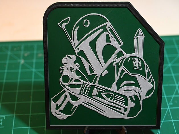 star wars boba fett çok renkli sanat 3D print model - Mito3D