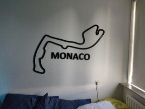 monaco racetrack - wall art 2d f1 race car formula 1 formula1 mount mounted 3d print model - Mito3D