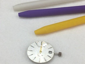 mano presionando conjunto de herramientas reparación relojes la relojería reloj 3d print model - Mito3D