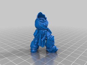 big fisted space warrior games miniature 28mm scifi warhammer 40k 3d print model - Mito3D