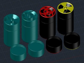 bio-haz pots 3d printing container screw top storage tub 3d print model - Mito3D