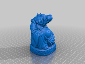 hippo Buda hayvan koleksiyonu heykeller hipopotam remix 3d print model - Mito3D