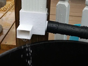 canalón splitter y-tubo de drenaje agua adaptador La impresión en 3d la tubería raingutter tubo el riego y 3d print model - Mito3D