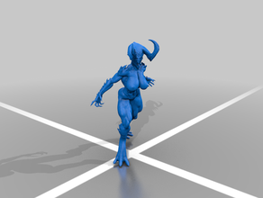 female khorne bloodletter wip games chaos daemons nude warhammer 3d print model - Mito3D