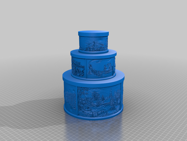 christmas lithophane tier cake 3d printing 3D print model - Mito3D