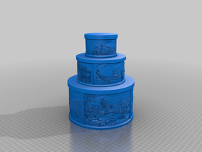 christmas lithophane tier cake 3d printing 3d print model - Mito3D