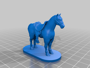 horse saddle base games dnd miniature tabletop 3d print model - Mito3D