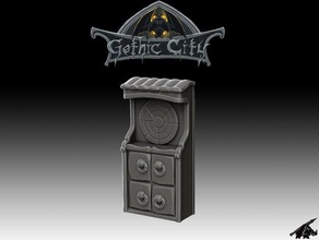 gothic city dartboard join our patreon props 3d print model - Mito3D