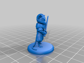 mouse knight - tabletop miniature toys & games critical role cute dnd dungeons dragons fantasy game gaming gloomhaven humanoid mini pathfinder rpg warhammer warrior 3d print model - Mito3D