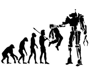 evoluzione stencil 2d art ape il dna umana neanderthal uomo di robot 3d print model - Mito3D