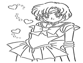 sailor mercure pochoir 2d art l'anime de magical girl sailormoon moon 3d print model - Mito3D