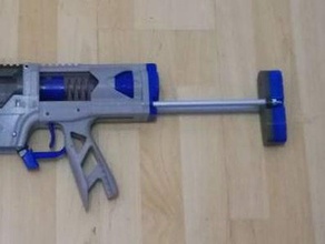 pdw style stock warburn mechanical toys blaster homemade nerf metric 3d print model - Mito3D