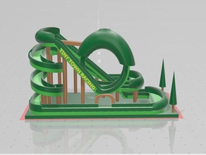 floresta real - cidade minúscula pista de corridas 01 brinquedos & games jogo mármore executar a corrida montanha-russa brinquedo 3d print model - Mito3D