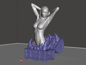 alluring mimic toys & games dnd female miniature nude trap 3d print model - Mito3D