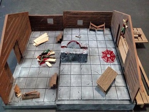 28mm lumber mill room chess d&d dungeons dragons pathfinder rpg terrain wargaming 3d print model - Mito3D