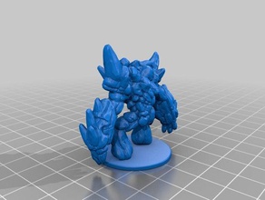 elemental de tierra montado criaturas 3d print model - Mito3D