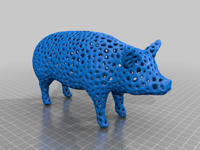 voronoi piggy bank office pig piggybank 3d print model - Mito3D