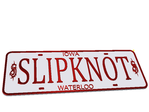 slipknot licence plate signs & logos art corey taylor iowa iowastate part logo waterloo 3d print model - Mito3D