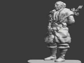 male fighter - dungeons dragons miniature games 3d print model - Mito3D