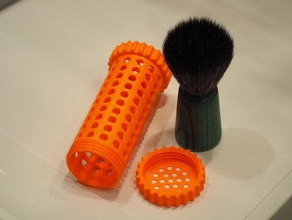 travel shave brush container bathroom 3d print model - Mito3D